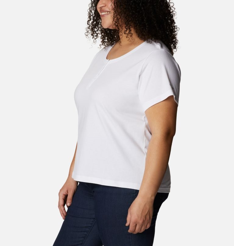 Tricouri Columbia Sapphire Point Henley Dama Albi | Plus Size MF7S9081Z